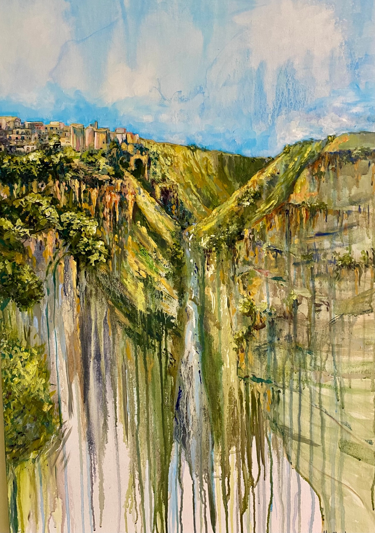 I sogni di Matera - Mixed media on canvas by Heather Lavender