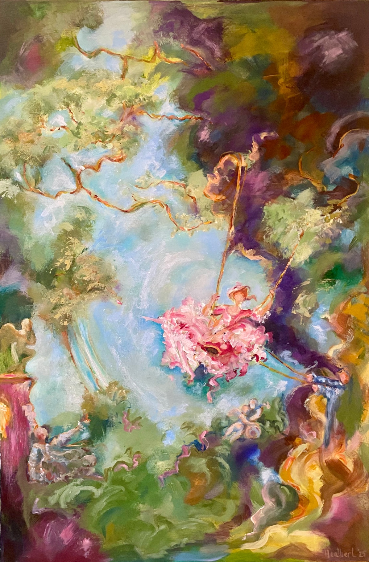 The Swing - Acrylic on canvas by Heather Lavender