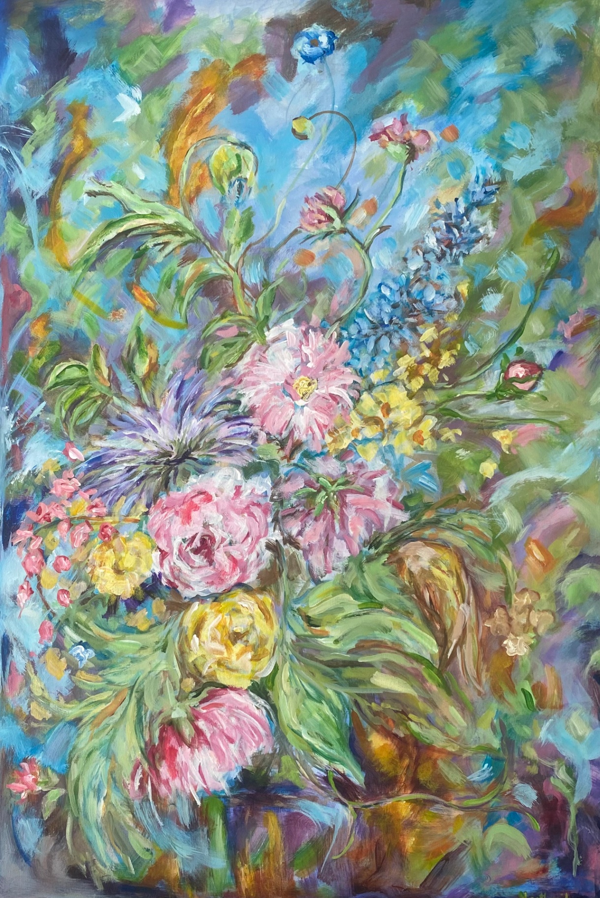 Botanical Daydream - Acrylic on canvas by Heather Lavender