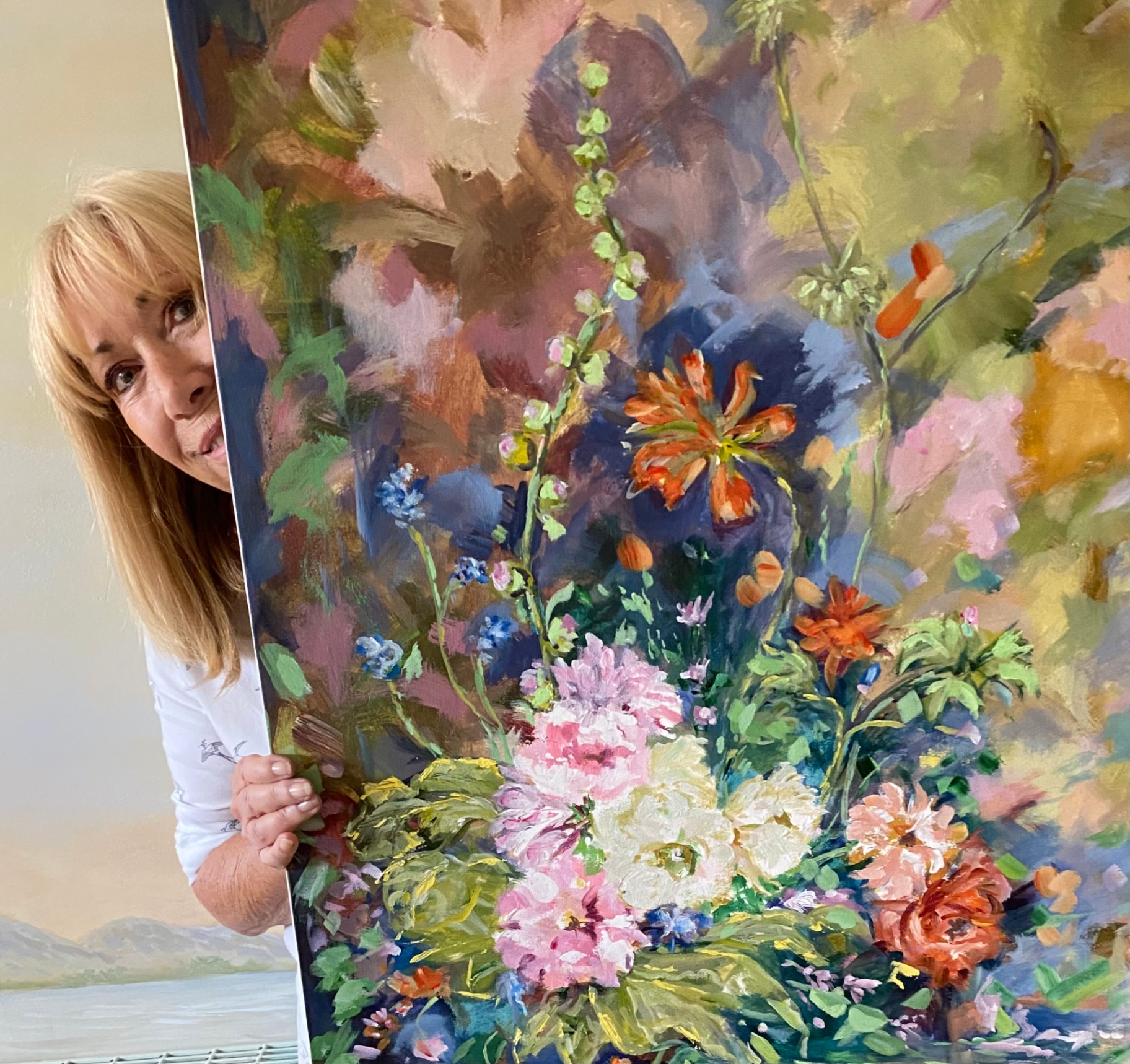 The artist with Riot Garden - Studio photograph by Heather Lavender