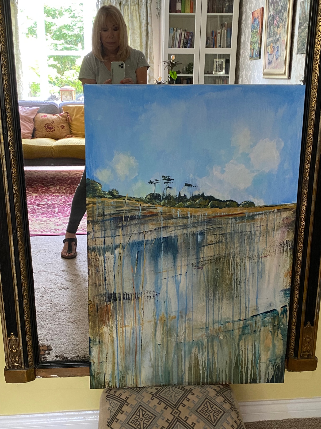 The artist and To Chesil Beach - Studio photograph by Heather Lavender