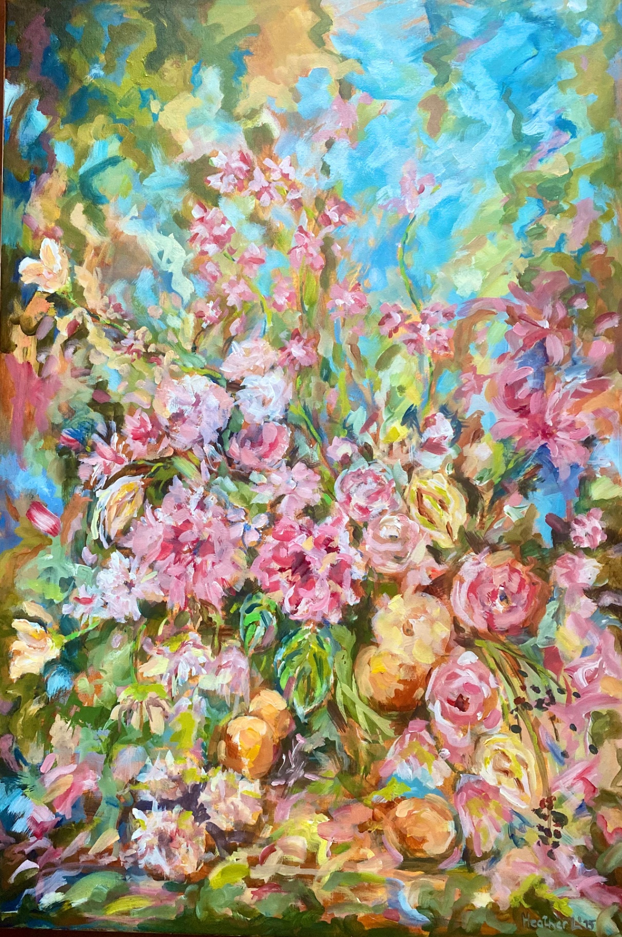 Melange des Fleurs - Acrylic on canvas by Heather Lavender